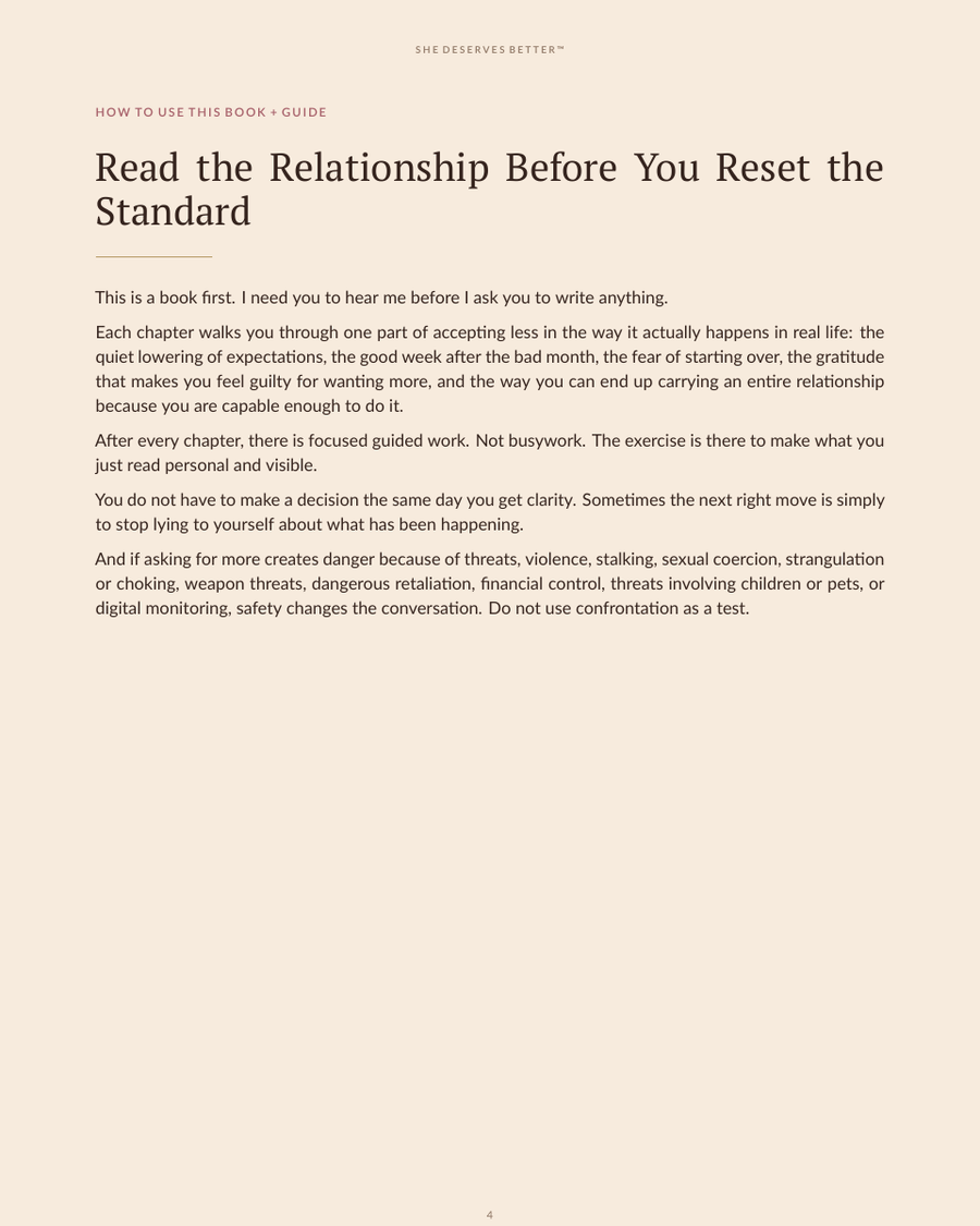 Why You Keep Accepting Less Than You Deserve preview - how to use this Book + Guide