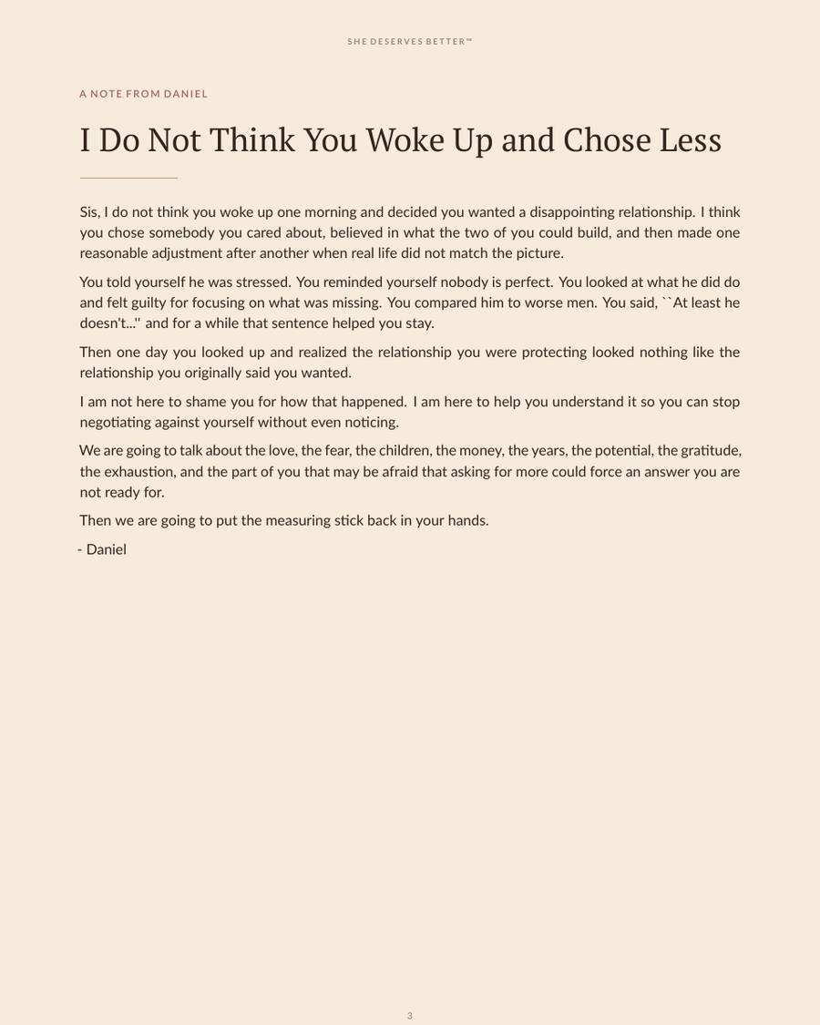Why You Keep Accepting Less Than You Deserve preview - A Note From Daniel