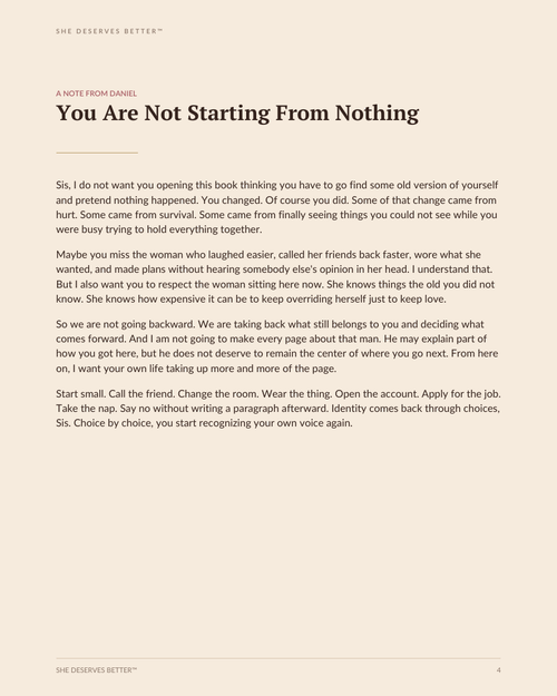 Becoming Her Again preview - A Note From Daniel