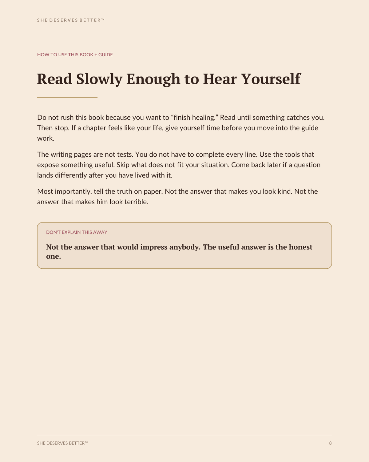 Choosing You First preview - how to use this Book + Guide