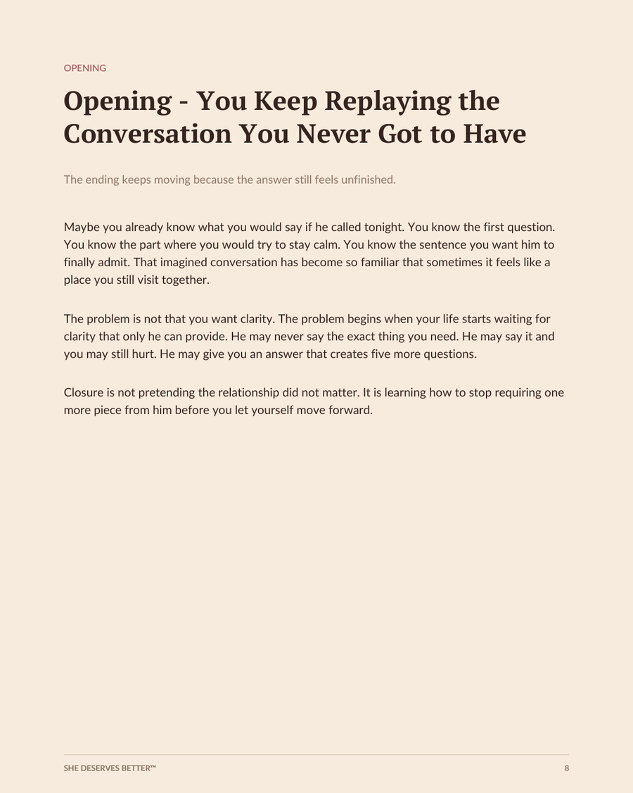 The Closure He’ll Never Give preview - opening
