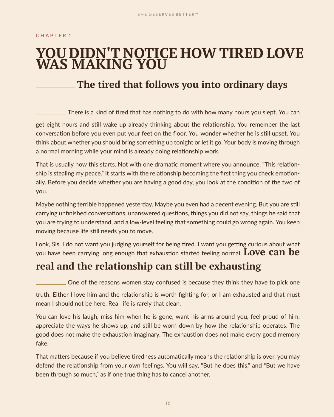 When Loving Him Starts Costing You Your Peace preview - Chapter 1