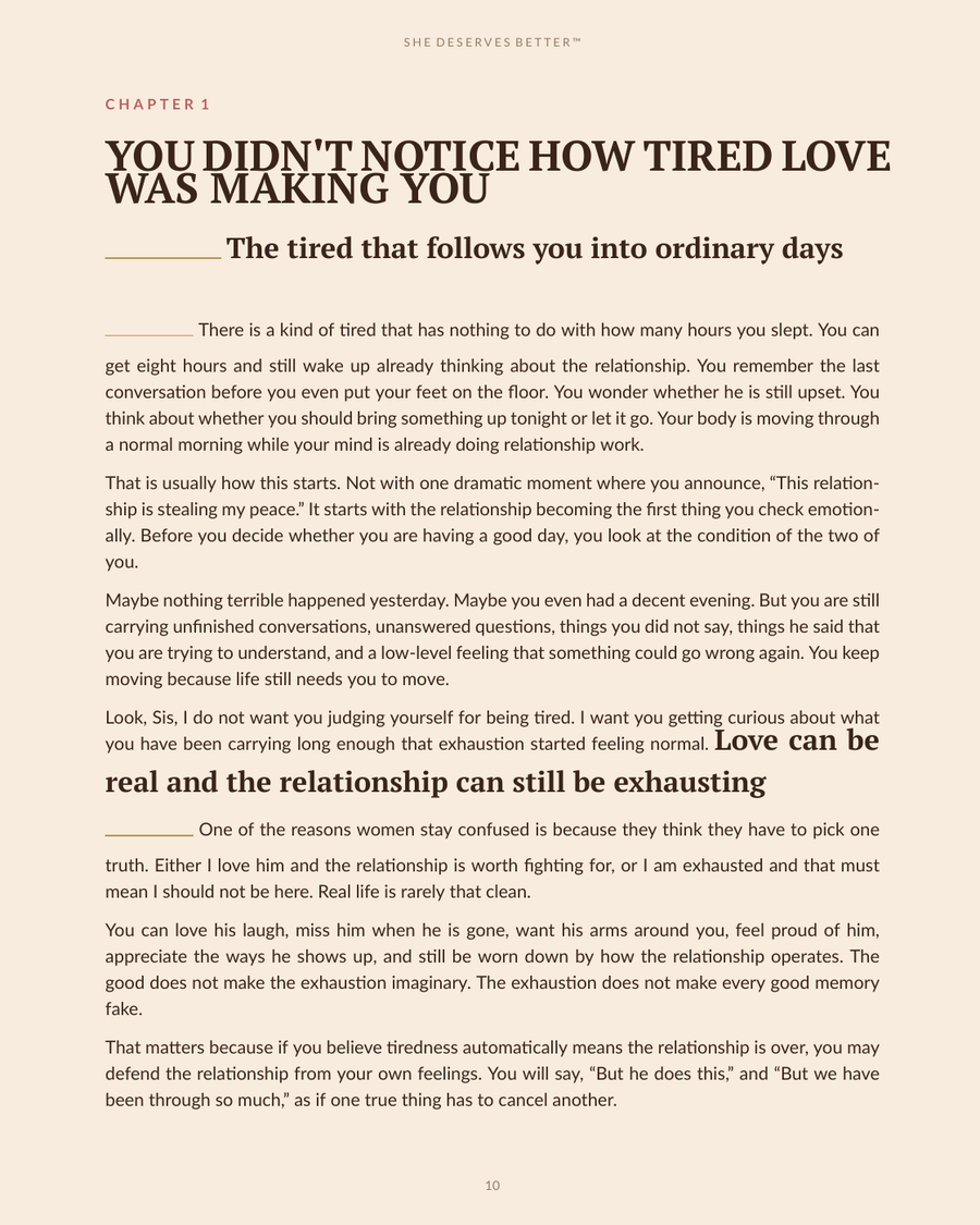 When Loving Him Starts Costing You Your Peace preview - Chapter 1
