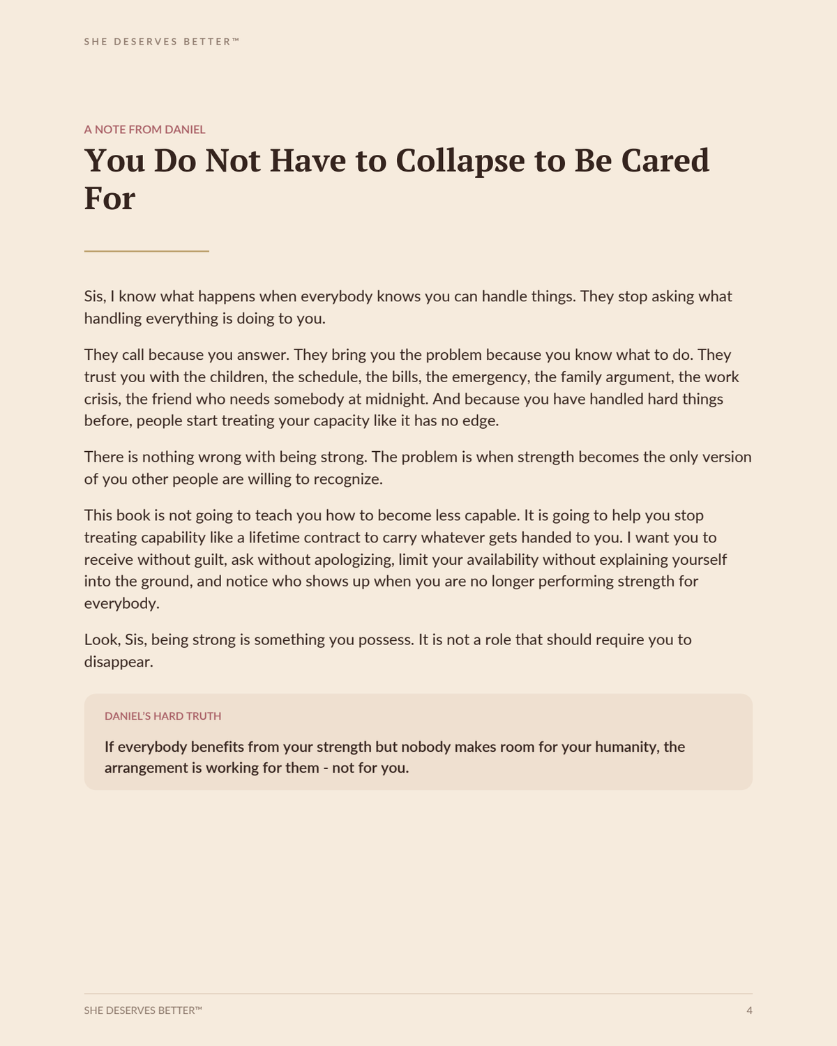 Done Being Strong preview - A Note From Daniel