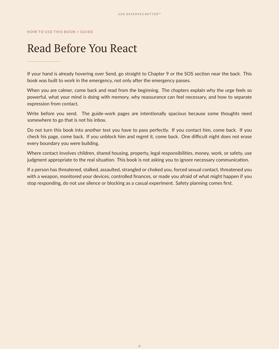 The Don't Text Him SOS Pack preview — how to use this Book + Guide