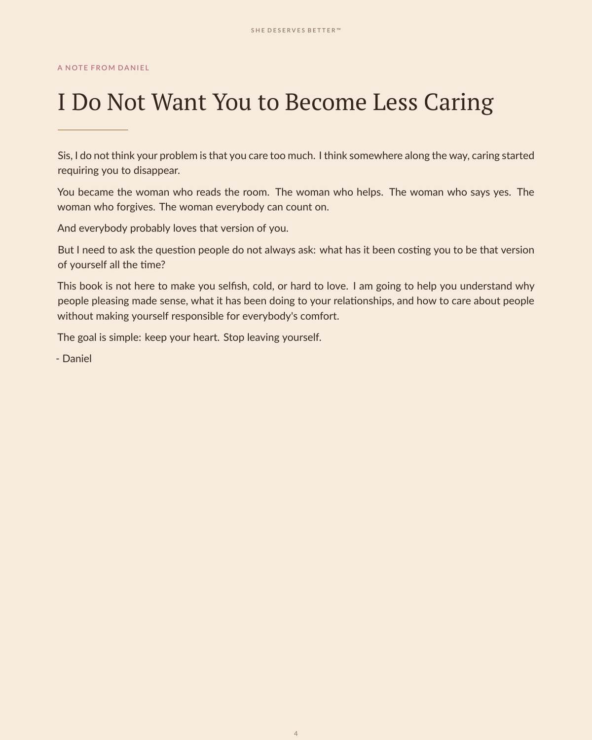 End Your People Pleasing With Your Man preview - A Note From Daniel