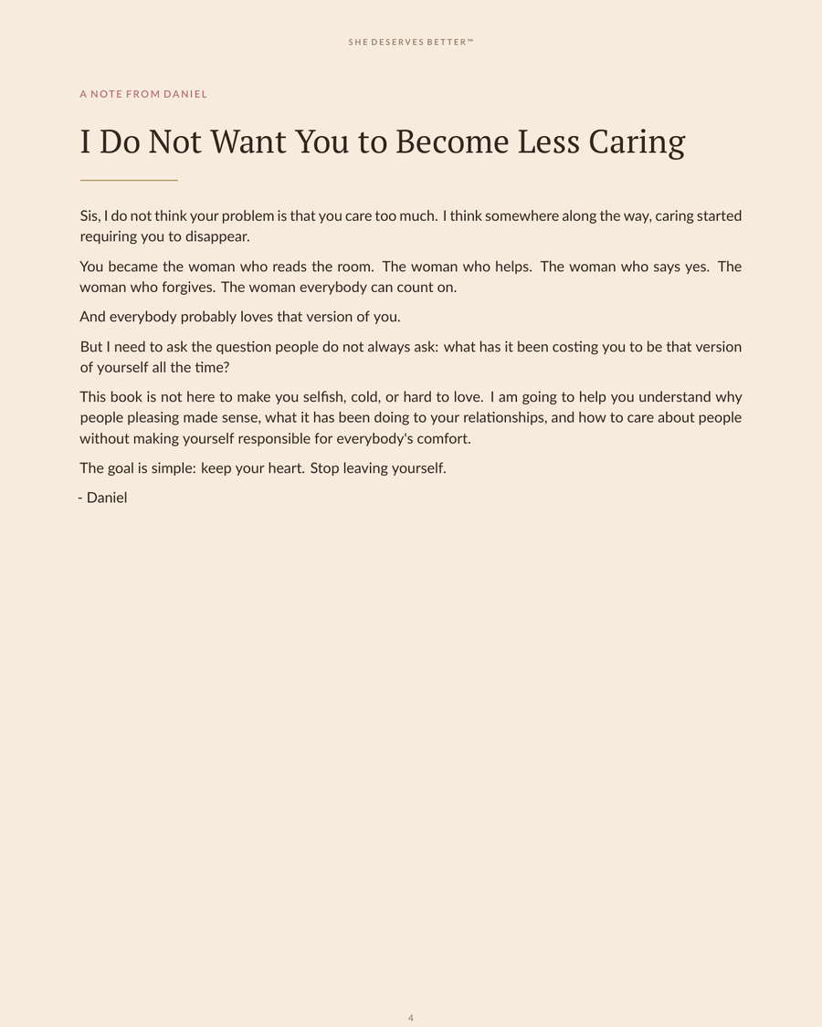 End Your People Pleasing With Your Man preview - A Note From Daniel
