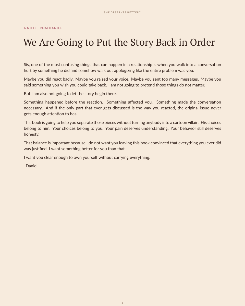 When He Blames You for Your Reaction preview - A Note From Daniel