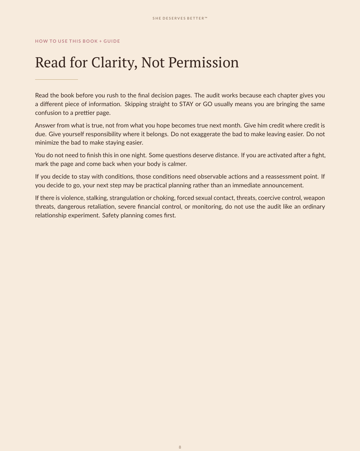 Stay or Go: The Clarity Audit preview - how to use this Book + Guide