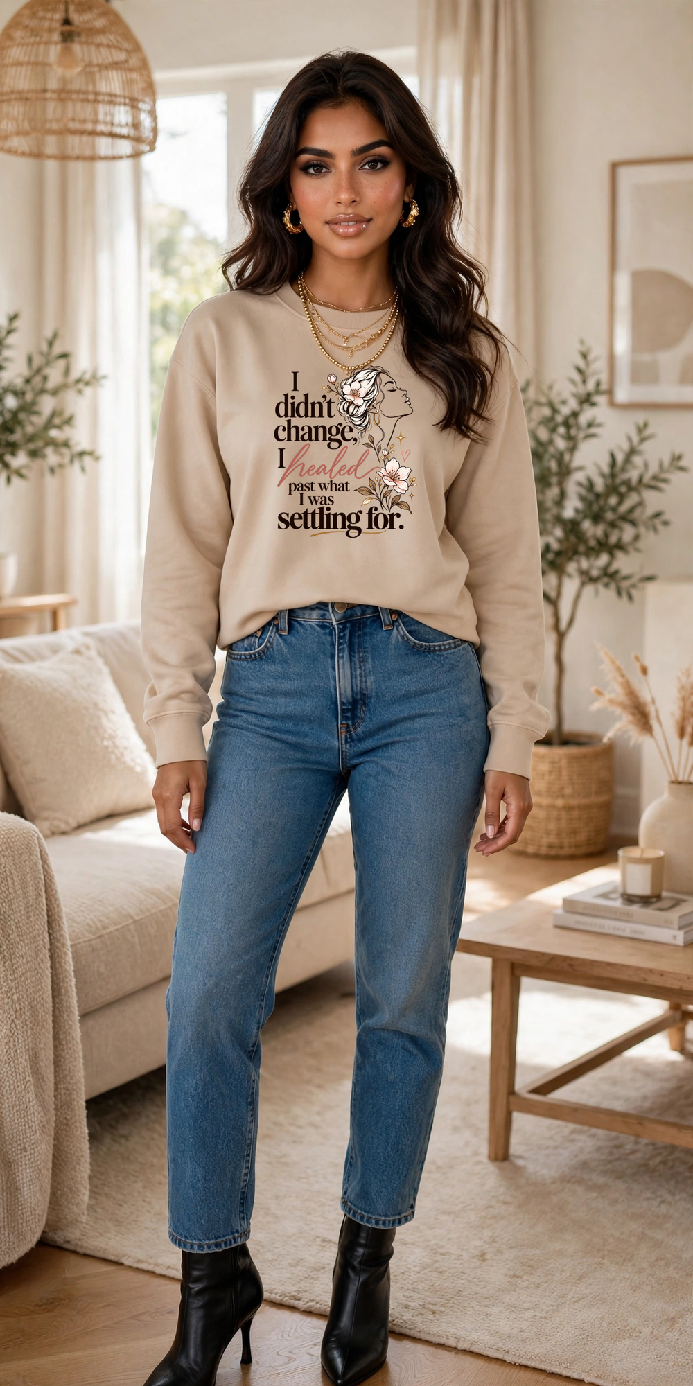 I Didn't Change, I Healed Past What I Was Settling For. — Crewneck Sweatshirt