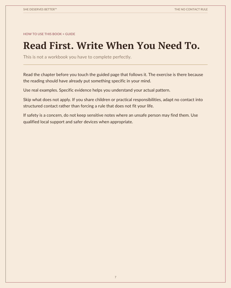 The No Contact Rule preview — how to use this Book + Guide