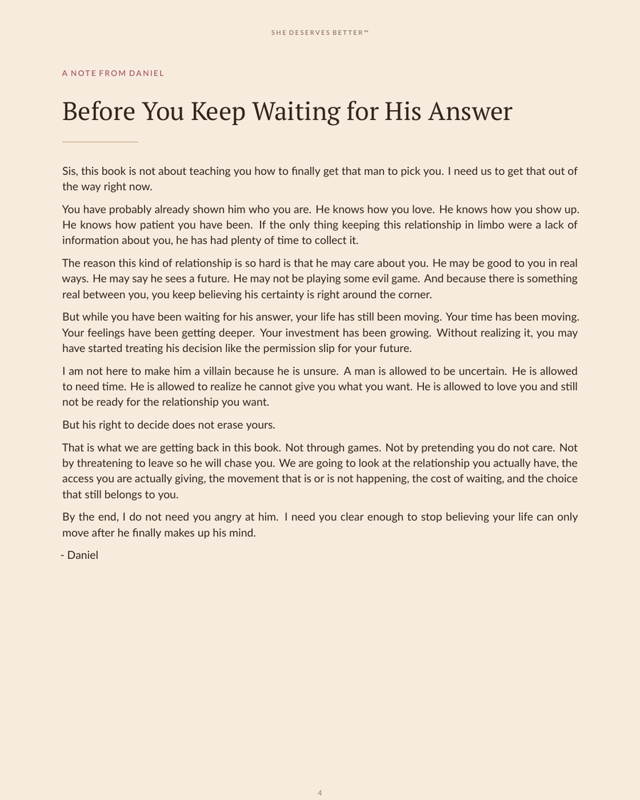 When He Won't Choose You preview - A Note From Daniel