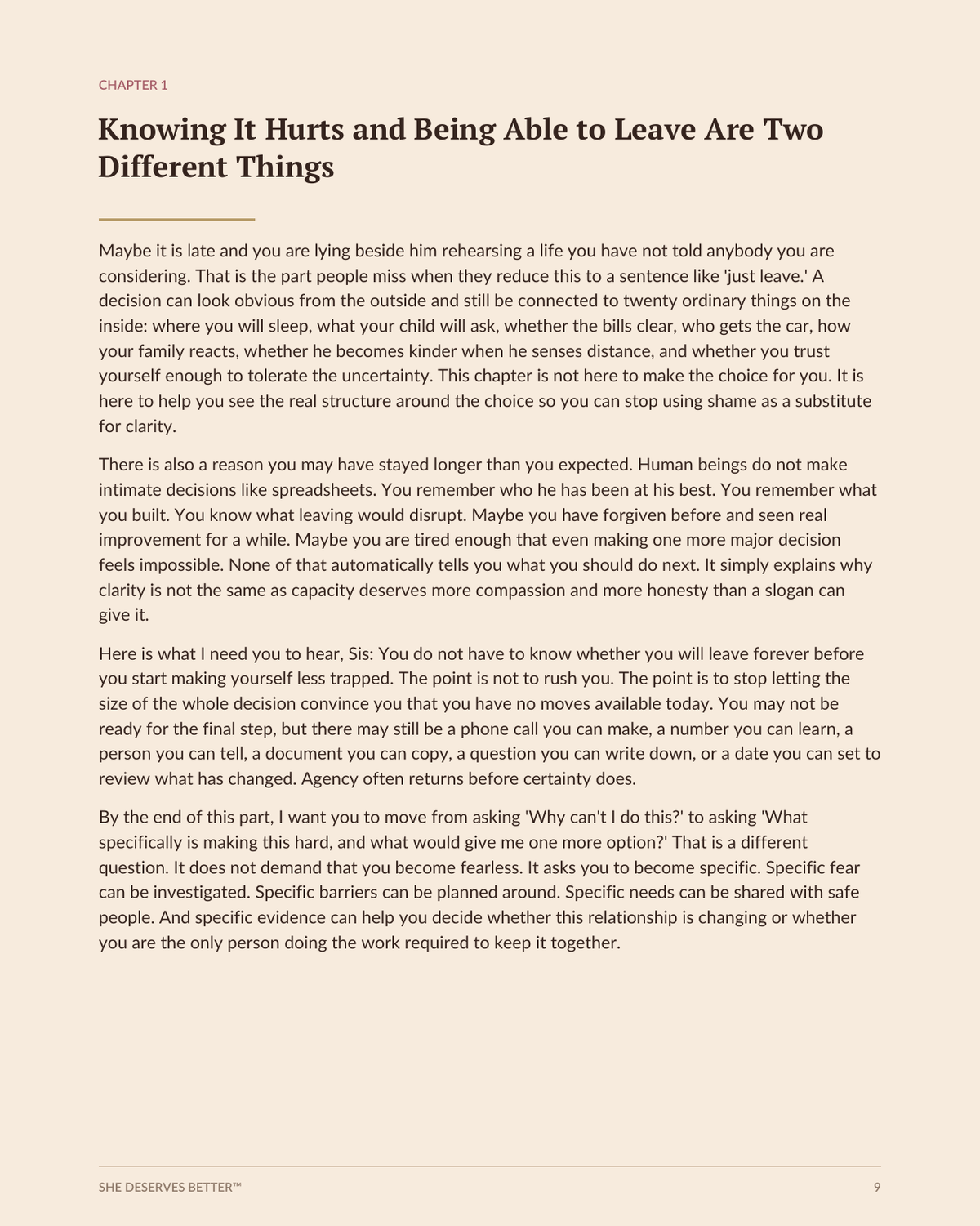 Why I Can't Just Leave preview - Chapter 1