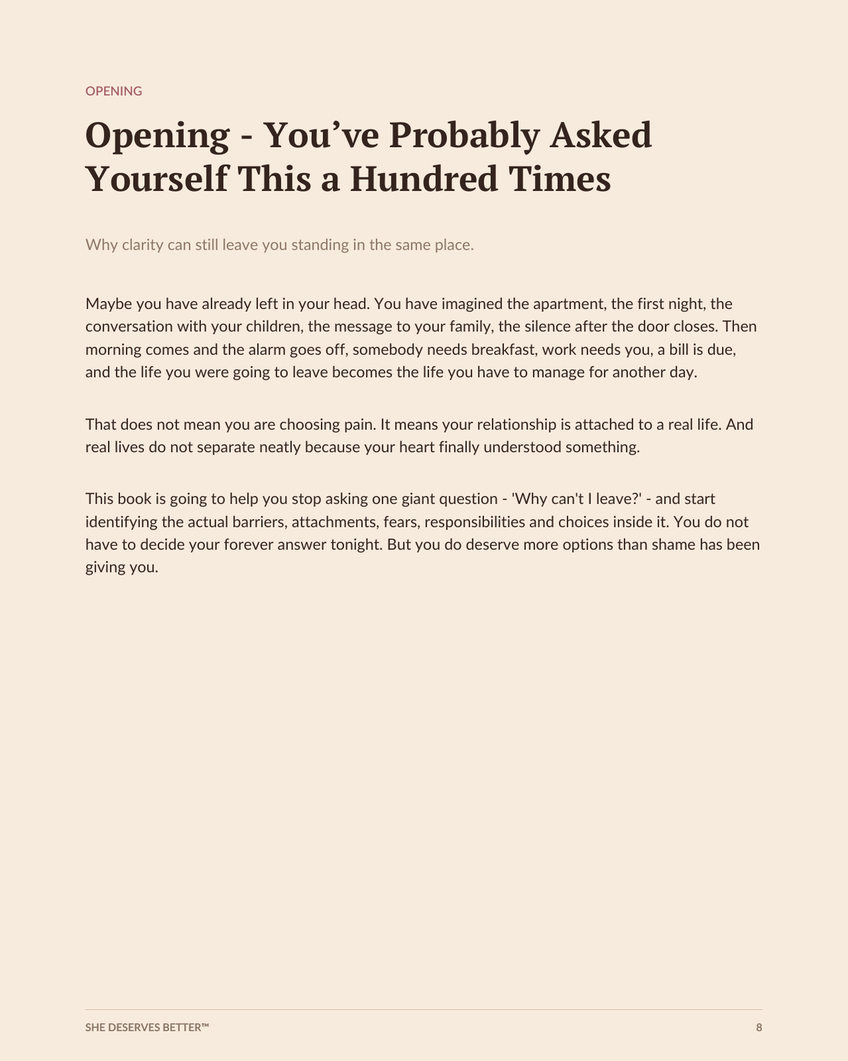 Why I Can't Just Leave preview - opening